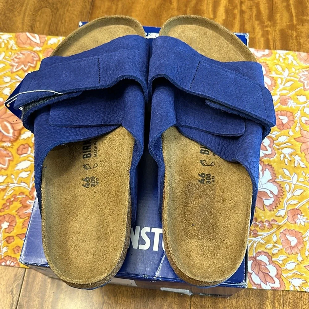 BIRKENSTOCK men’s kyoto nuback leather desert buck indigo blue